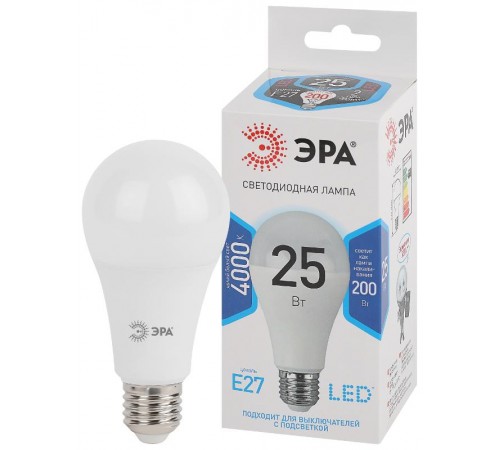 Лампа светодиодная LED 25Вт E27 4000К СТАНДАРТ груша  Б0035335  ЭРА
