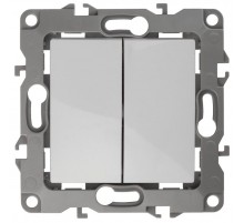 Переключатель двойной 12-1106-01 10АХ-250В,  белый  Б0014663  ЭРА