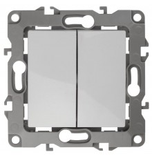 Переключатель двойной 12-1106-01 10АХ-250В,  белый  Б0014663  ЭРА