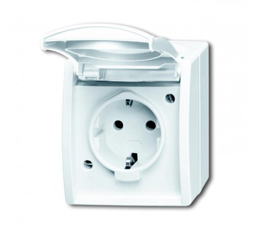 Розетка SCHUKO 16А 250В IP44 для открытого монтажа, серия ocean, цвет альпийский белый  2083-0-0846   2CKA002083A0846  ABB