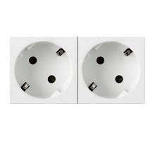 Розетка Mosaic 2Х2К+З нем.ст. с отверстиями под 45 град.  077252  Legrand