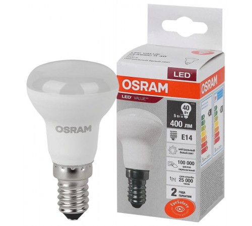 Лампа светодиодная LED Value R39 5W/840 230V E14 10X1       4058075582576  OSRAM
