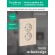AtlasDesign Бежевый Розетка без заземления двойная, 16А, (в сборе с рамкой)  ATN000220  SE