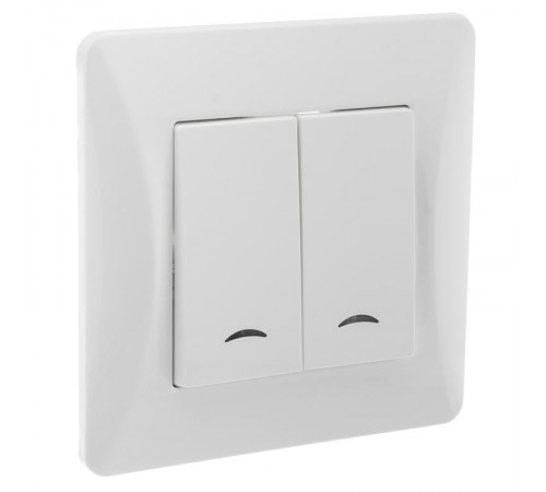 Ugra Выключатель 2кл. (инд), СУ , 10А, 250В, белый  С11В28-001  GUSI Electric