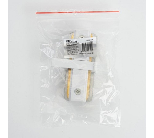 Коннектор для однофазного шинопровода LD1004 прямой встраиваемого , белый  10357  FERON