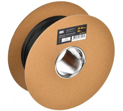 Оплетка кабельная 25-33мм полиэстер 50м черная   UBS10-PL-2540-050-K02  IEK