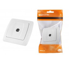 Розетка телевизионная простая (0-2400МГц, "мама") белая "Онега"   SQ1805-0023  TDM