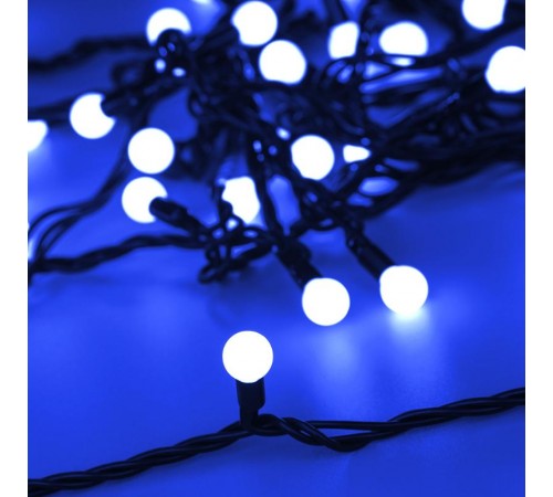 Светодиодная гирлянда ARD-BALL-CLASSIC-D13-10000-BLACK-100LED BLUE (230V, 7W)  025570  Arlight