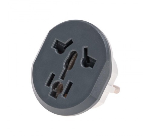 Адаптер универсальный (переходник) 16А с заземлением, серо-белый  11-1096  REXANT
