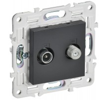 SKANDY Розетка двойная TV+SAT SK-A13T титан  SK-AF20-O-K48  IEK