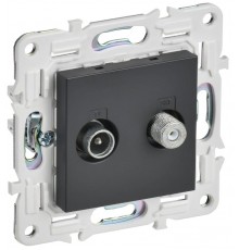 SKANDY Розетка двойная TV+SAT SK-A13T титан  SK-AF20-O-K48  IEK