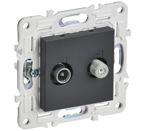 SKANDY Розетка двойная TV+SAT SK-A13T титан  SK-AF20-O-K48  IEK