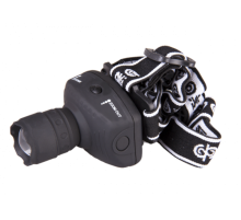 Фонарь налобный H2-L1WZ-3AAA-bk (1W LED, zoom) черный  2851437  ФАZА