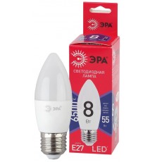 Лампа светодиодная ЭКО LED B35-8W-865-E27 R (диод, свеча, 8Вт, хол, E27)  Б0045342  ЭРА
