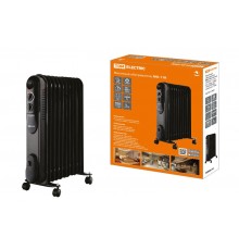 Масляный обогреватель МО-11К, чёрный, 2500 Вт, 11 сек, рег. мощ. (1000/1500/2500 Вт), термостат,   SQ2501-0906  TDM