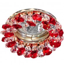 Светильник точечный встраиваемый под лампу CD4141 MR16 50W G5.3 красный, золото (с лампой)  19293  FERON