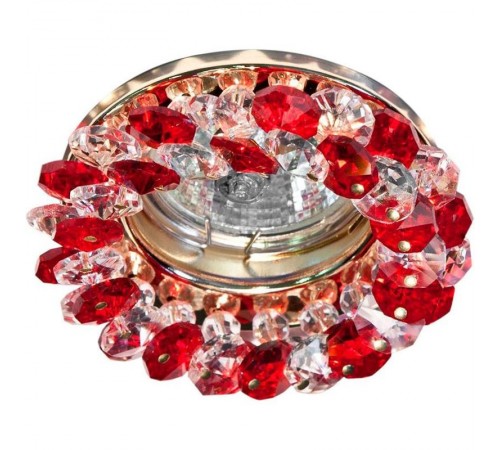 Светильник точечный встраиваемый под лампу CD4141 MR16 50W G5.3 красный, золото (с лампой)  19293  FERON
