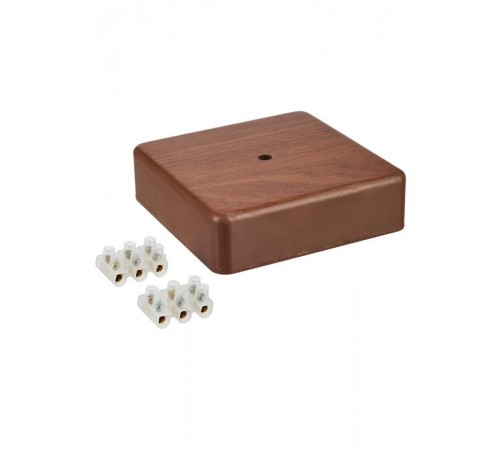 Коробка распределительная КМ41219-05 для о/п 104х104х29 мм дуб (6 клемм 6мм2)  UKO10-100-100-029-K24  IEK