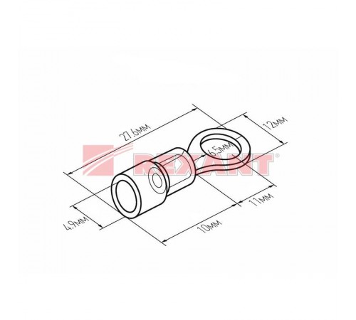 Наконечник кольцевой изолированный термоусаживаемый  6.5 мм 1.5-2.5 мм (НКи-т 2.5-6/НКи-т2-6) синий  08-0039  REXANT