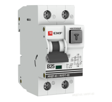 Выключатель автоматический дифференциального тока АВДТ-63 25А/10мА (характеристика B, электронный, тип A) 6кА PROximaDA63-25B-10e  EKF (замена - D63