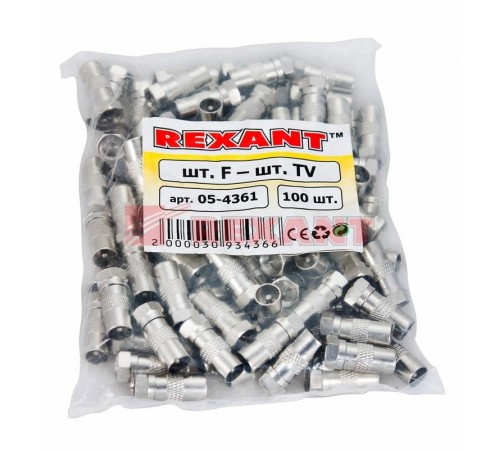 Переходник штекер F-штекер TV REXANT  05-4361  REXANT