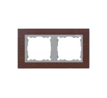 Simon 82 Рамка декоративная, 2 поста, S82 Nature, Дерево, венге-алюминий  82927-65  Simon