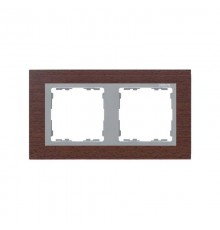 Simon 82 Рамка декоративная, 2 поста, S82 Nature, Дерево, венге-алюминий  82927-65  Simon