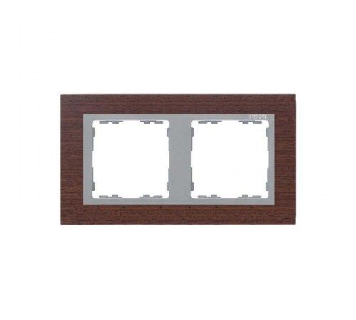 Simon 82 Рамка декоративная, 2 поста, S82 Nature, Дерево, венге-алюминий  82927-65  Simon