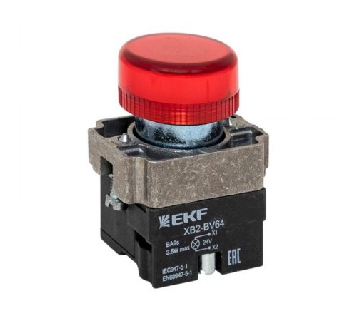 Лампа сигнальная BV64 красная EKF 24В PROxima  xb2-bv64-24  EKF