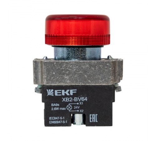 Лампа сигнальная BV64 красная EKF 24В PROxima  xb2-bv64-24  EKF