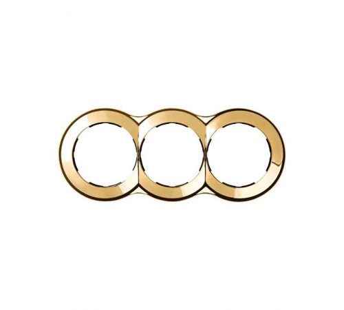 Simon 88 Рамка декоративная, 3 поста, круг в круге, S88, золото  88630-36  Simon