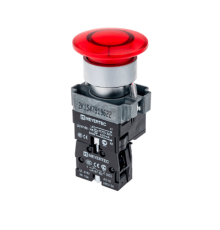 Кнопка грибовидная с LED подсветкой без фиксации, 220V AC/DC, 1NC, красный, 40 мм, мет. MTB2-BW4634  59643  ОВЕН