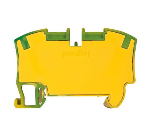 Пружинная клемма Viking 3 - заземляющая - однополюсная - 2 проводника - шаг 8 мм - желто-зеленый  037272  Legrand