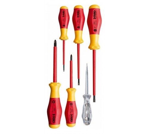 Набор отверток диэлектрических SL/PH, отвертка тестер сети, 6 шт  91396198  Felo