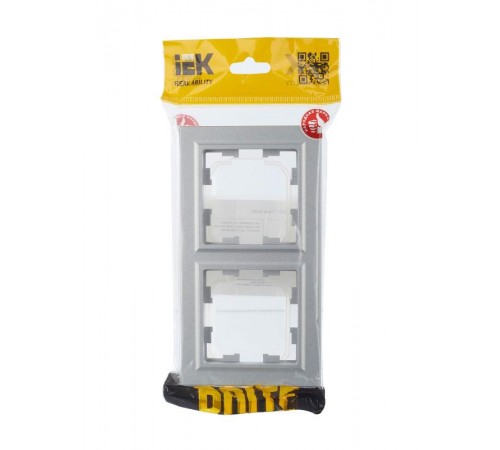 BRITE Рамка 2-ая IP44 РУ-2-БрА-44 алюминий  BR-M22-44-K47  IEK