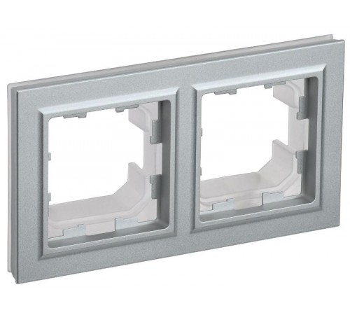 BRITE Рамка 2-ая IP44 РУ-2-БрА-44 алюминий  BR-M22-44-K47  IEK