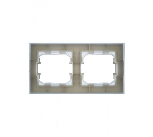 BRITE Рамка 2-ая IP44 РУ-2-БрА-44 алюминий  BR-M22-44-K47  IEK