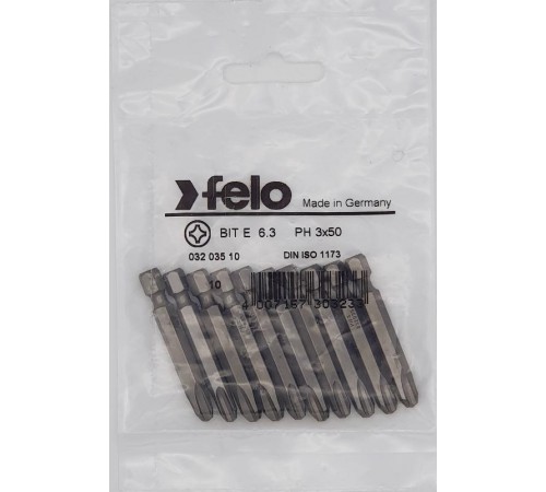 Бита крестовая серия Industrial PH 3X50, 10 шт  03203510  Felo