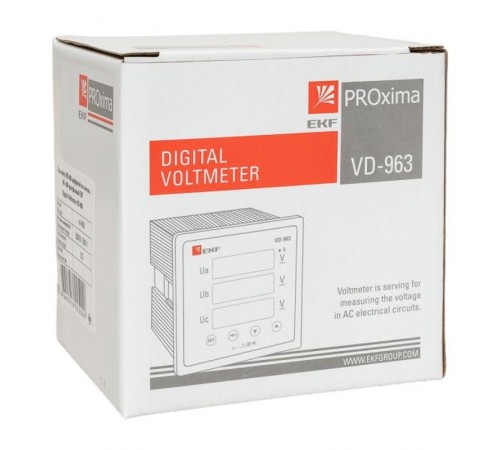 Вольтметр VM-D963 цифровой на панель 96х96 трехфазный EKF PROxima  vd-963  EKF