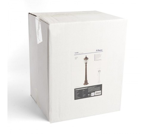 Светильник садово-парковый, 60W 230V IP44 черное золото, PL686 (столб)  11695  FERON