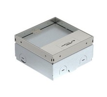 Лючок UDHOME-ONE с французскими розетками (крышка с выемкой 15 мм) 140х140х75-105 мм, нерж. сталь  7368294  OBO Bettermann