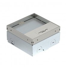 Лючок UDHOME-ONE с французскими розетками (крышка с выемкой 15 мм) 140х140х75-105 мм, нерж. сталь  7368294  OBO Bettermann