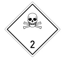 Знак опасности 2.2 "Ядовитый газ" 250х250 мм, пленка самоклеящаяся ГОСТ 19433-88  an-7-2-2  EKF