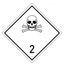 Знак опасности 2.2 "Ядовитый газ" 250х250 мм, пленка самоклеящаяся ГОСТ 19433-88  an-7-2-2  EKF