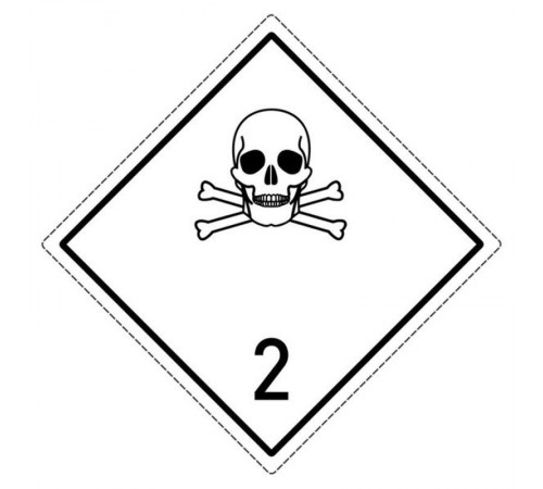 Знак опасности 2.2 "Ядовитый газ" 250х250 мм, пленка самоклеящаяся ГОСТ 19433-88  an-7-2-2  EKF