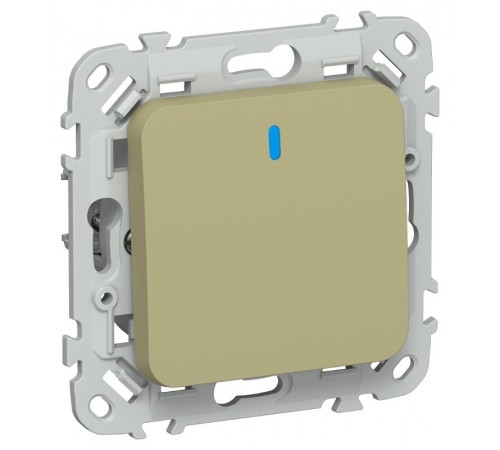 FLITE Выключатель 1-клавишный кнопочный с индикацией 10А ВС11-2-1-ФлО оливковый  FI-V14-1-10-1-K26  IEK