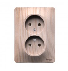 GLOSSA Сосна Розетка двойная без заземления,16А, в сборе  GSL001520  SE