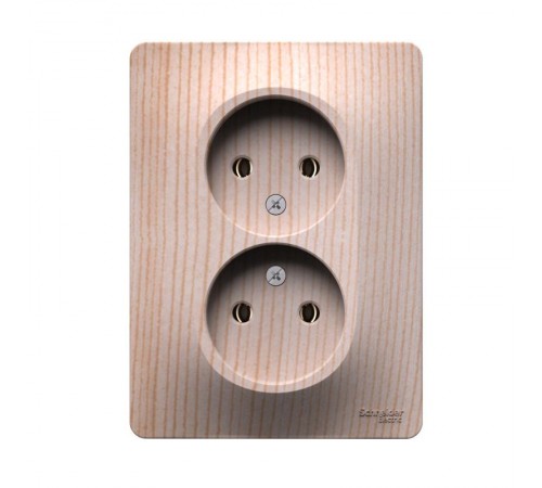 GLOSSA Сосна Розетка двойная без заземления,16А, в сборе  GSL001520  SE