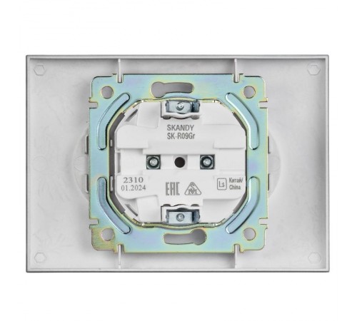 SKANDY Розетка 2-местная без з/к с з/ш 10А сб. SK-R09Gr серый  SK-R23-10-K03-F  IEK