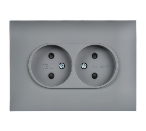 SKANDY Розетка 2-местная без з/к с з/ш 10А сб. SK-R09Gr серый  SK-R23-10-K03-F  IEK